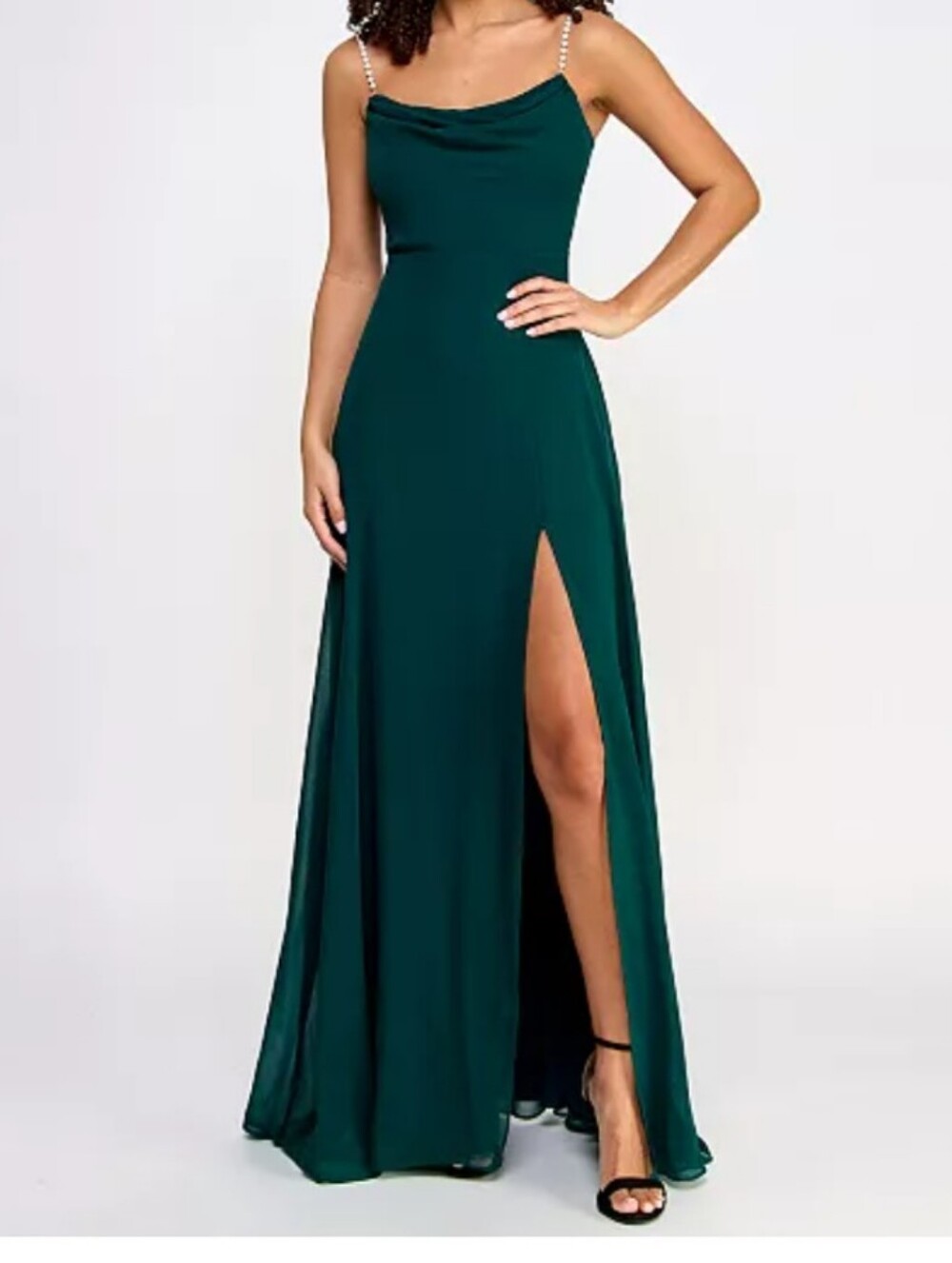 Macy's Juniors' Drape-Neck Faux-Peal-Strap Gown